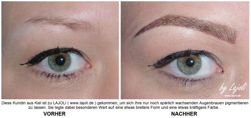 LAJOLI Permanent Make-Up Bilder Augenbrauen von Manuela Leja Hamburg - Kundin aus Kiel