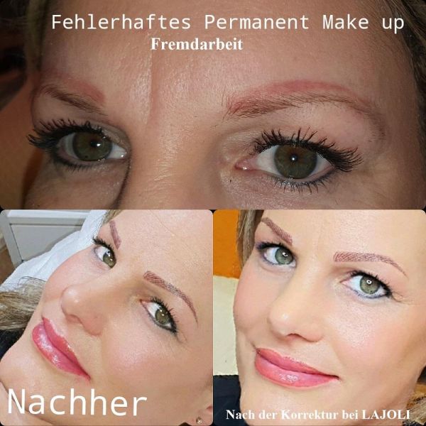 Korrektur Fremdarbeit Augenbrauen Permanent Make-Up Bilder -  LAJOLI Profi M.Leja aus Hamburg - eyebrow blading 