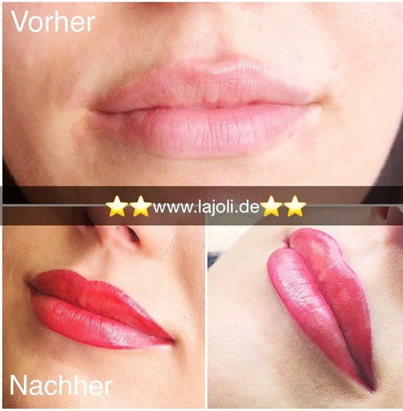 LAJOLI Lippen Permanent Make-Up Bilder von Profi Frau Leja und Lippen aufspritzen mit Hyaluronsäure - Lips - Bilder Galerie