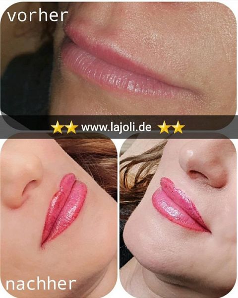 LAJOLI Lippen Permanent Make-Up Bilder von Profi Frau Leja und Lippen aufspritzen mit Hyaluronsäure - Galerie Lips