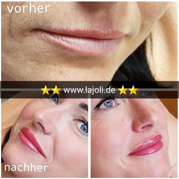 LAJOLI Lippen Permanent Make-Up von Profi Frau Leja und Lippen aufspritzen mit Hyaluronsäure - Lips 