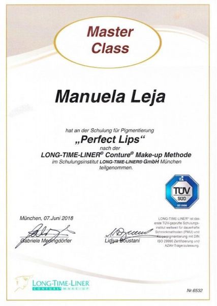 LAJOLI Permanent Make Up Zertifikate - MasterClass Seminar Perfect Lips bei LONG-TIME-LINER®  - Leja Lippen
