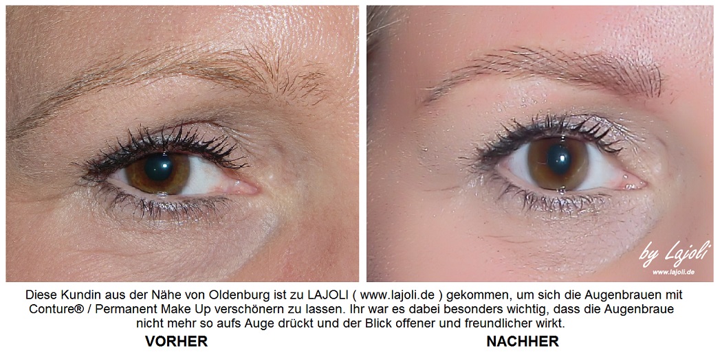 LAJOLI Augenbrauen Permanent Make-Up Bilder Hamburg - Kundin aus d. Nähe von Oldenburg - www.lajoli.de