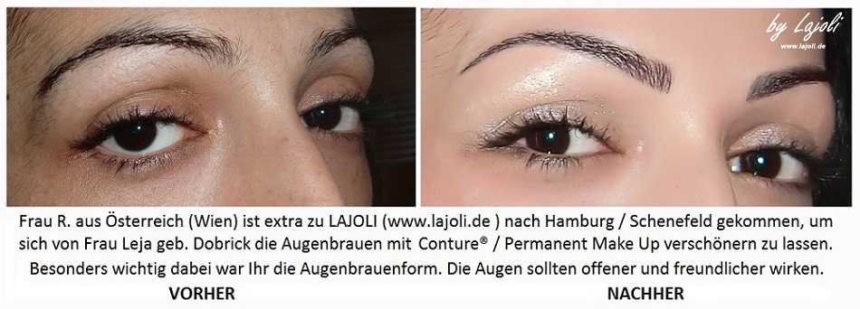 LAJOLI Bilder Permanent Make-Up Augenbrauen Hamburg Fadenlifting - Frau R aus Österreich (Wien) - www.lajoli.de