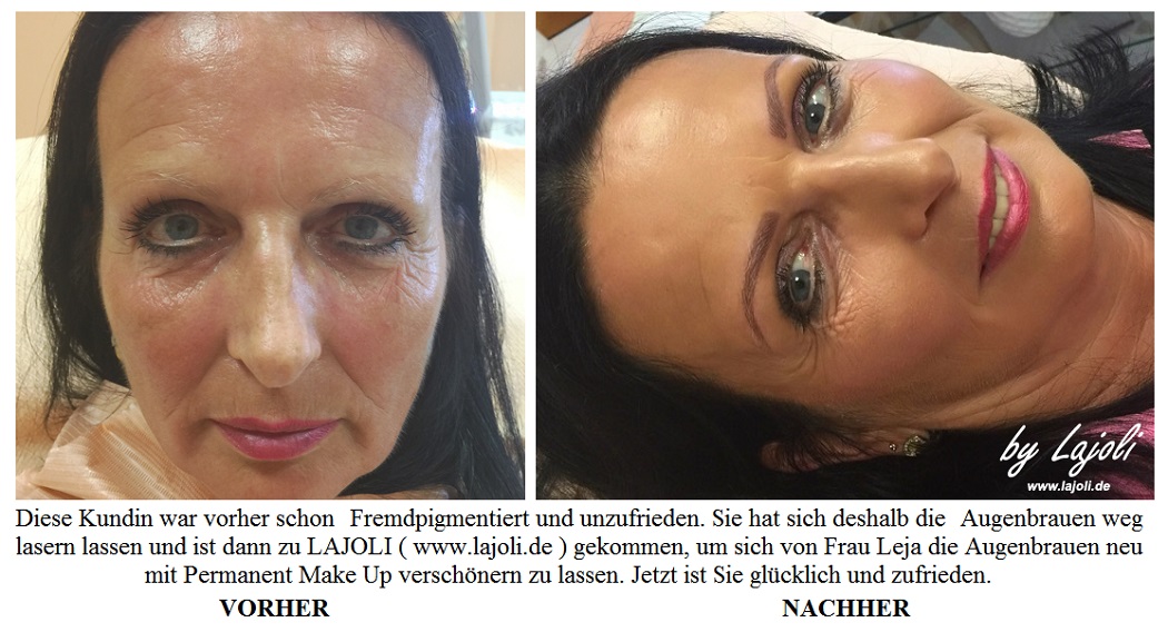 LAJOLI Augenbrauen Permanent Make-Up Bilder Hamburg nach Laser - Faltenunterspritzung - www.lajoli.de
