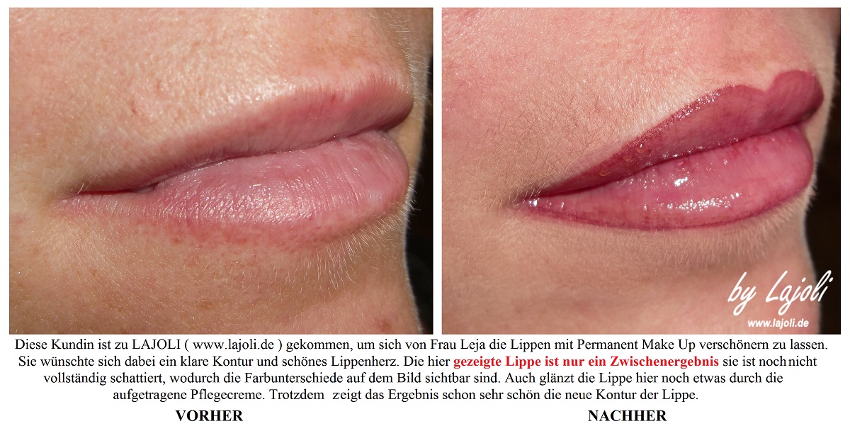 LAJOLI Elite-Studio für Conture- / Permanent Make Up  Hamburg - Lippen Zwischenergebnis