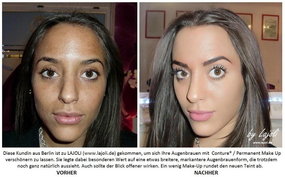 LAJOLI Bilder Permanent Make-Up Augenbrauen Hamburg - Kundin aus Berlin - Fadenlifting / Faltenunterspritzung