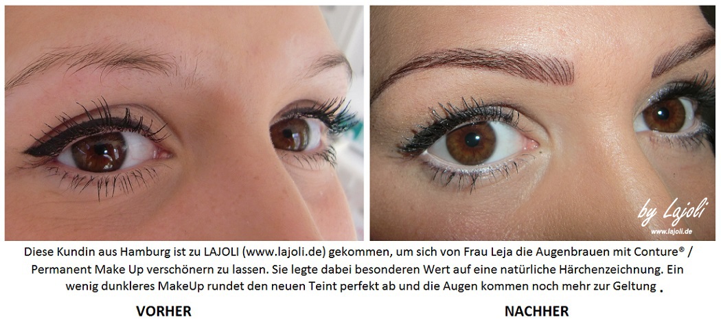LAJOLI Permanent Make-Up Augenbrauen Bilder - Frau K. aus Hamburg - Fadenlifting / Faltenunterspritzung