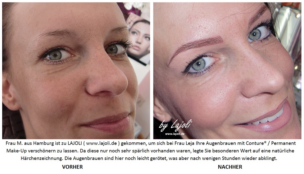LAJOLI Permanent Make-Up / Kosmetik Hamburg Faltenunterspritzung - Frau M. - Augenbrauen - www.lajoli.de