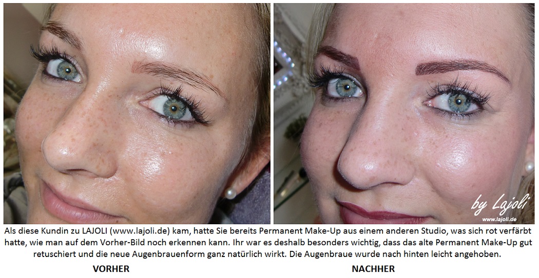 LAJOLI Permanent Make-Up / Kosmetik Hamburg Fadenlifting - Frau K. - Augenbrauen - www.lajoli.de
