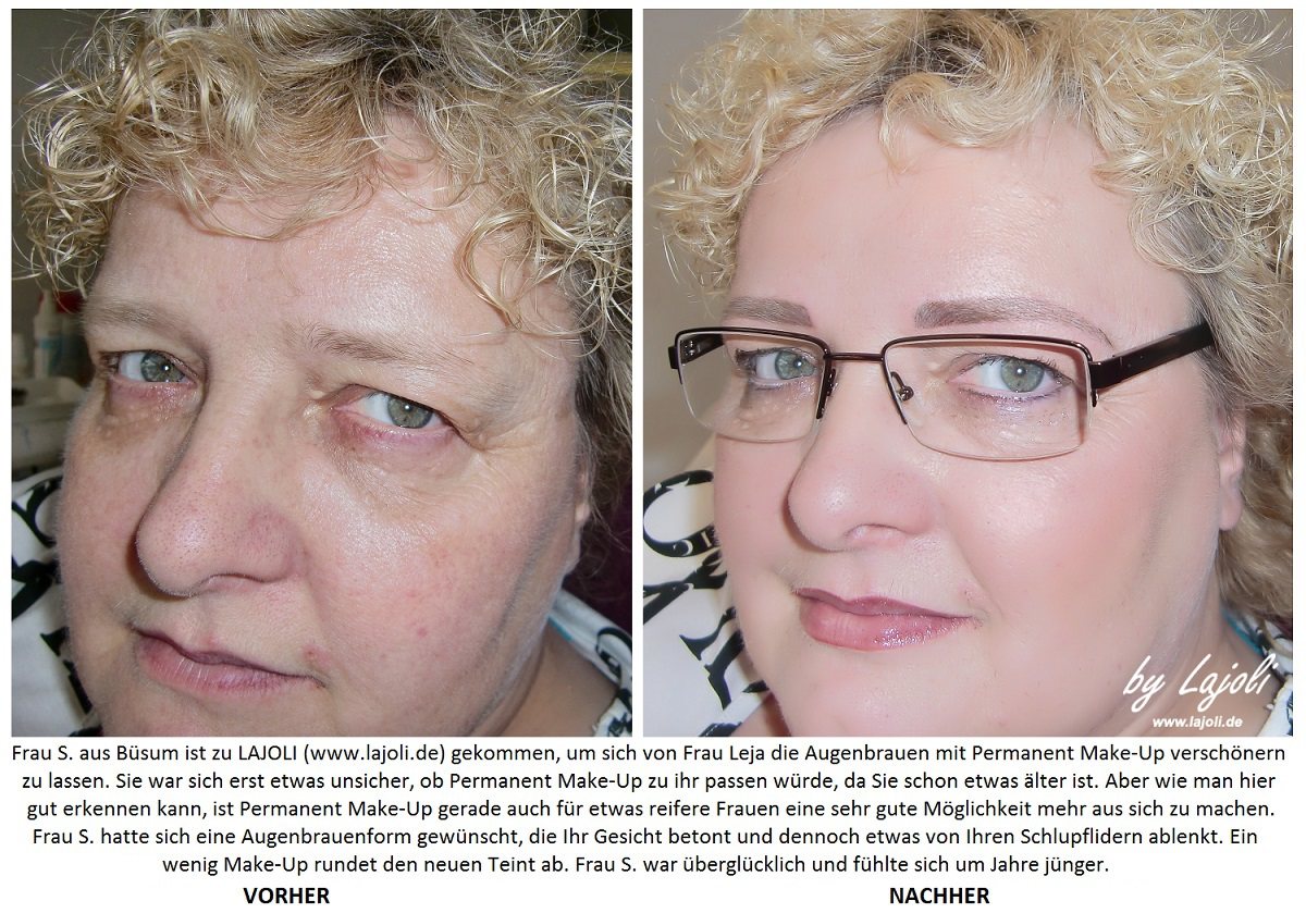 LAJOLI Augenbrauen Permanent Make-Up / Kosmetik Hamburg Faltenunterspritzung - Frau S. aus Büsum - www.lajoli.de