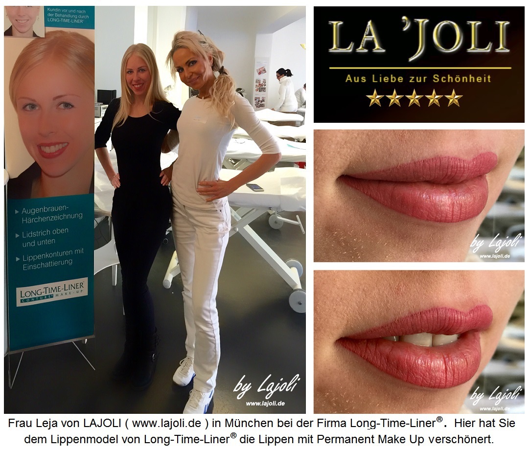 Frau Leja hat dem Lippenmodel von Long-Time-Liner® die Lippen mit Permanent Make Up verschönert - www.lajoli.de, , Fadenlifting & Faltenunterspritzung