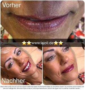 Lippen Permanent Make Up Bilder - LAJOLI Elite Studio Hamburg Frau Leja - Lippen aufspritzen mit Hyaluronsäure